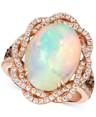 Le Vian - Neopolitan Opal (4-1/2 ct. t.w.) & Diamond (1 ct. t.w.) Statement Ring in 14k Rose Gold (Also available in White Gold or Yellow Gold)