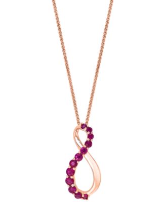 LALI Jewels - Ruby Infinity 18" Pendant Necklace (3/8 ct. t.w.) in 14k Rose Gold