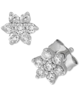 Macy's - Diamond Star Cluster Stud Earrings (1/5 ct. t.w.) in 10k White Gold