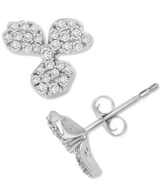Wrapped in Love - Diamond Clover Stud Earrings (1/2 ct. t.w.) in 14k White Gold