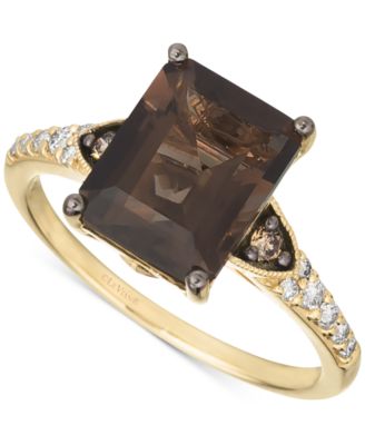 Le Vian - &reg; Chocolate Quartz (3-1/10 ct. t.w.) & Diamond (1/4 ct. t.w.) Ring in 14k Gold