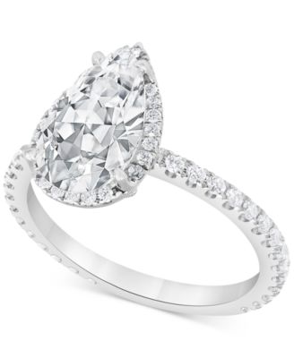 Badgley Mischka - Certified Lab Grown Diamond Pear-Cut Halo Engagement Ring (2-1/2 ct. t.w.) in 14k Gold