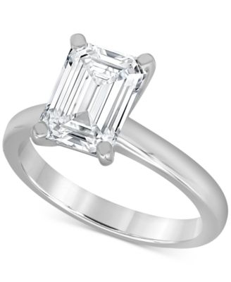 Badgley Mischka - Certified Lab Grown Emerald-Cut Solitaire Engagement Ring (3 ct. t.w.) in 14k Gold