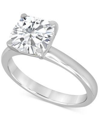 Badgley Mischka - Certified Lab Grown Cushion-Cut Solitaire Engagement Ring (3 ct. t.w.) in 14k Gold