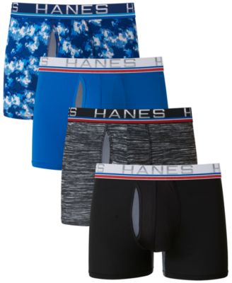 Hanes - Men's 4-Pk. Ultimate Sport with X-Temp Total Support Pouch Trunks