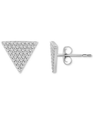 Wrapped - Diamond Triangle Stud Earrings (1/4 ct. tw) in 14k White Gold