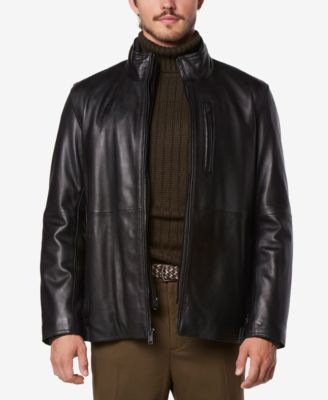 Marc New York - Men's Wollman Smooth Leather Racer Jacket with Removable Interior Bib