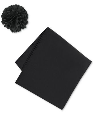 ConStruct - Men's Solid Pocket Square & Lapel Pin Set