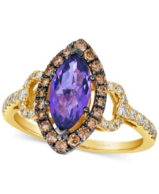 Le Vian - Grape Amethyst (1-1/5 ct. t.w.), Chocolate Diamonds (1/3 ct. t.w.) & Nude Diamonds (1/4 ct. t.w.) Marquise Ring in 14k Gold