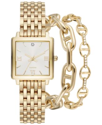 Jessica Carlyle - Women's Gold-Tone Bracelet Watch 28mm Gift Set