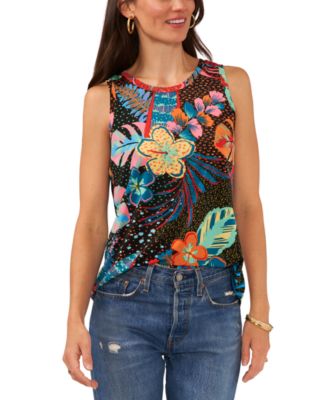 Vince Camuto - Women's Printed Crewneck Tank Top