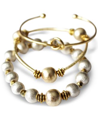 Michael Gabriel Designs - 3-Pc. Set Blue Crystal Bangle & Stretch Bracelets