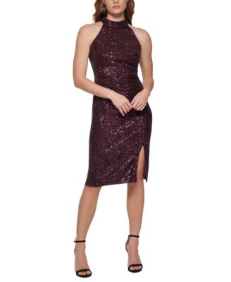 Eliza J - Women's Halter-Neck Sequin Midi Dress