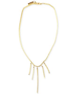 MINU Jewels - Gold-Tone Box Chain Fringe Statement Necklace, 16" + 1" extender
