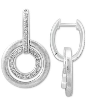 EFFY Collection - Diamond Interlocking Circle Hoop Earrings (1/6 ct. t.w.) in Sterling Silver