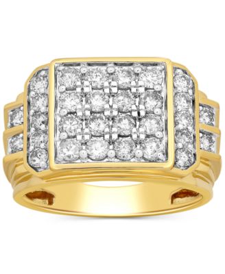 Macy's - Men's Diamond Multi Cluster Ring (2 ct. t.w.) in 10k Gold
