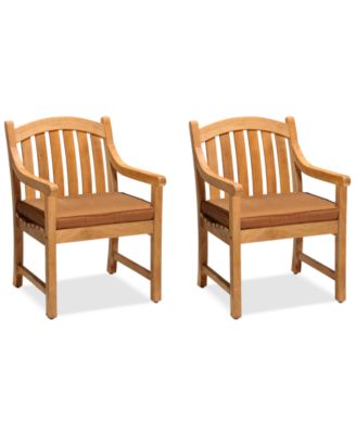 Furniture - Set of 2 Bristol Teak Outdoor Dining Chairs