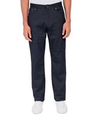Society of Threads - Men's Classic Fit Black Geo 5 Pocket Pants