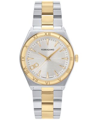 Ferragamo - Men's Swiss Vega Upper East Two-Tone Stainless Steel Bracelet Watch 40mm