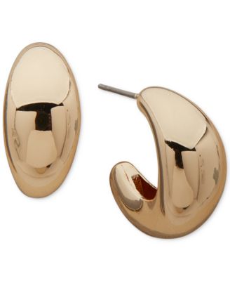DKNY - Gold-Tone Extra-Small Puffy C-Hoop Earrings, 0.42"