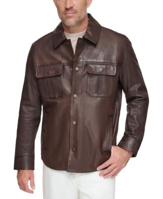 Marc New York - Men's The Mogador Leather Overshirt