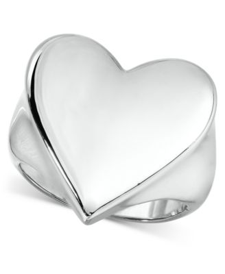 On 34th - Silver-Tone Heart Statement Ring
