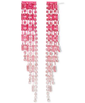 PUMA testing122 - Pink Ombre Rhinestone Chain Fringe Linear Earrings