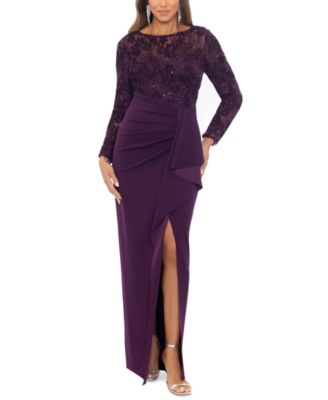XSCAPE - Women's Long-Sleeve Lace Top Dress