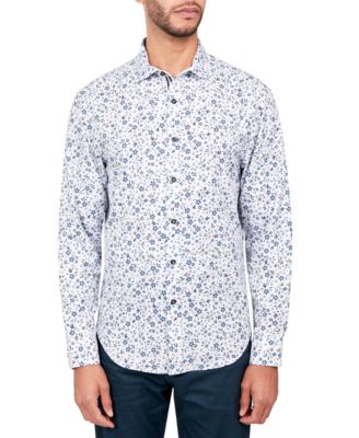 Society of Threads - Men's Regular-Fit Non-Iron Performance Stretch Floral Button-Down Shirt