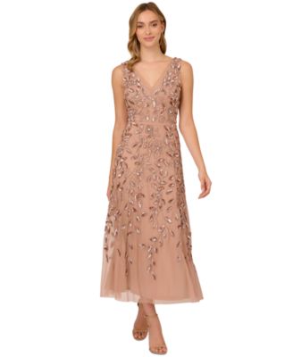 Adrianna Papell - Women's Embellished V-Neck Gown