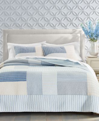 Charter Club - Seaside Stripe Patchwork Cotton Quilts, Created for Macy's