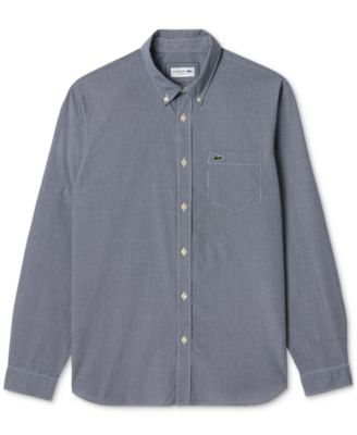 Lacoste - Men's Regular-Fit Gingham Check Button-Down Shirt