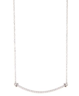 ADORNIA - Silver-Tone Crystal Curved Bar Necklace