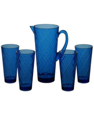Certified International - Cobalt Blue Diamond Acrylic 5-Pc. Drinkware Set