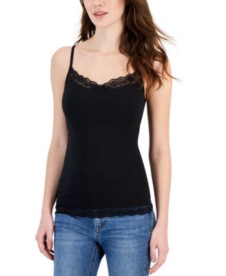 Charter Club - Women's Lace-Trim Shelf-Bra Tank Top