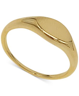 ADORNIA - Gold-Tone Water-Resistant Signet Ring