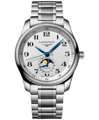 Longines - Men's Swiss Automatic Master Moonphase Stainless Steel Bracelet Watch 40mm