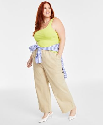 On 34th - Trendy Plus Size Pull-On Chino Pants