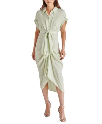Steve Madden - Women's Toni Tie-Front Midi Shirtdress