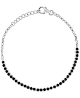 Macy's - Black Spinel Half Tennis Bracelet (1-5/8 ct. t.w.) in Sterling Silver
