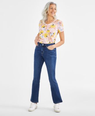 Style & Co - Petite Mid-Rise Curvy Bootcut Jeans