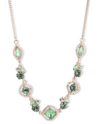 Givenchy - Silver-Tone & Gold-Tone Mixed Crystal Statement Necklace, 16" + 3" extender