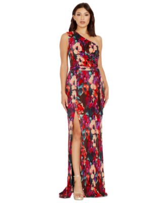 Dress the Population - Women's Bella One-Shoulder Tie-Waist Dress