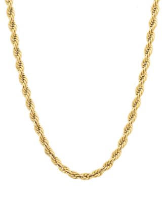 LEGACY for MEN by Simone I. Smith - Men's Rope Link 24" Chain Necklace in Gold-Tone Ion-Plated Stainless Steel