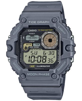 Casio - Men's Digital Gray Resin Strap Watch 42mm
