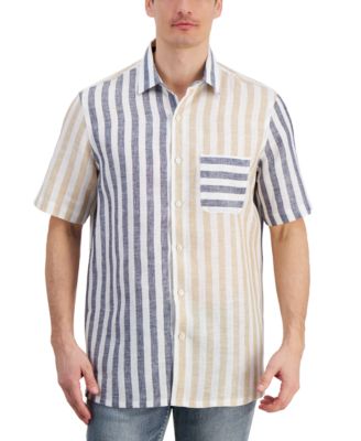 Club Room - Men's Alba Block Cabana Stripe Linen Shirt