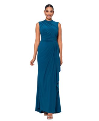 Betsy & Adam - Women's Ruched Draped Gown