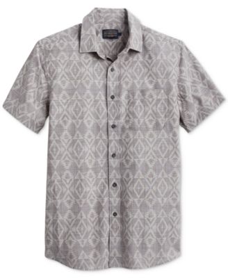 Pendleton - Men's Deacon Chambray Tile Print Short Sleeve Button-Front Shirt