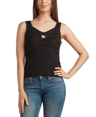 BCX - Junior's Sleeveless V-Neck Sweater Top