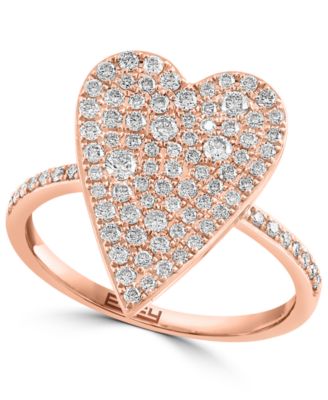 EFFY Collection - Diamond Heart Ring (5/8 ct. t.w.) in 14k Rose Gold